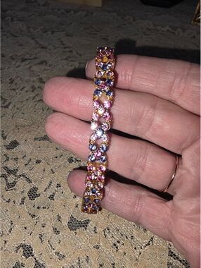 Joan Rivers Pink and Purple Crystal Tennis Bracelet